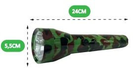 LANTERNA METAL 3W 1 LED PILHA MEGA NIGHT CAMU.SQ-3768 2P