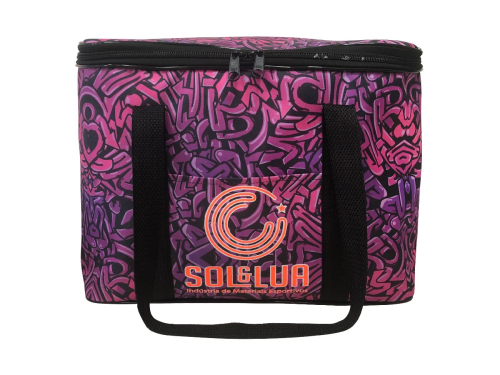 BOLSA TERMICA SOL E LUA 18L ROXA DES.GRAFITE 35x25x20cm
