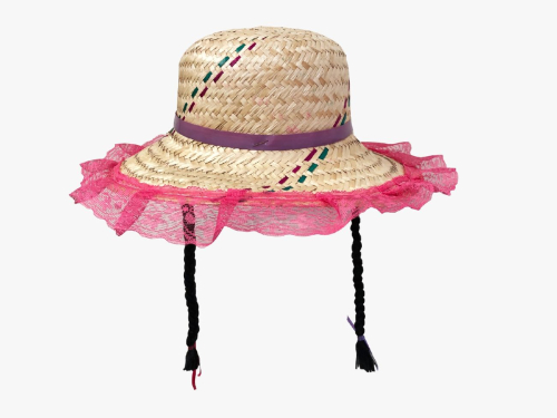 CHAPEU PALHA GROSSA INFANTIL TRANCA/RENDA/FITA 305 PC C/6