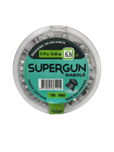 CHUMBINHO TECHNOGUN SUPERGUN 5.5mm CX PLAST. C/100UN