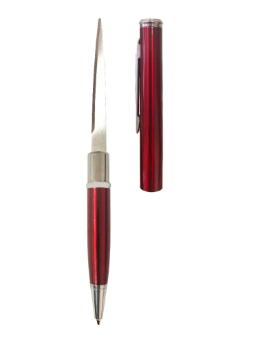 CANETA FACA VERMELHA 13,5CM LAMINA 6CM