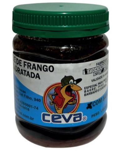 PELE FRANGO C/ SANGUE DESIDRATADA PESCA 120g (CEVA)