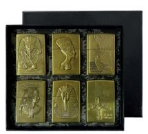 ISQUEIRO TIPO ZIPPO BOHAI ENVELHECIDO ESTOJO C/6UN