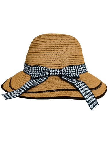 CHAPEU FEMININO RETRO MARROM CLARO LACO ID-8165C IDEA
