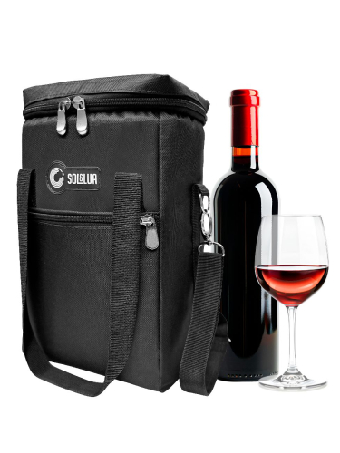 BOLSA TERMICA PORTA 4 VINHOS 35x24x21cm PRETA (SOL&LUA)