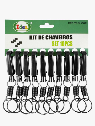 CHAVEIRO GANCHO C/ ARGOLA DUPLA ID-6709C PC C/10UN