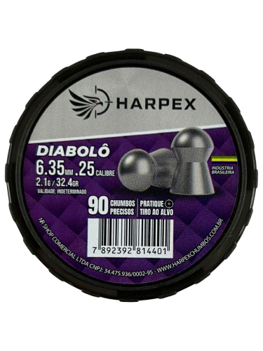 CHUMBINHO HARPEX DIABOLO 6.35mm CX PLAST. C/90UN