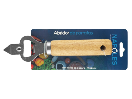ABRIDOR LATA E GARRAFA INOX ENCART. 17CM - NAFC98