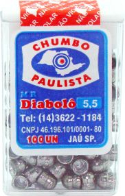 CHUMBINHO PAULISTA DIABOLO 5.5mm CX PLAST. C/100UN