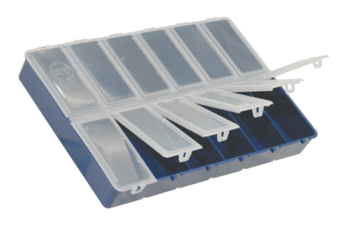 ESTOJO HI 12-DIVS. AZUL TAMPA TRANSP. - ES-12-A