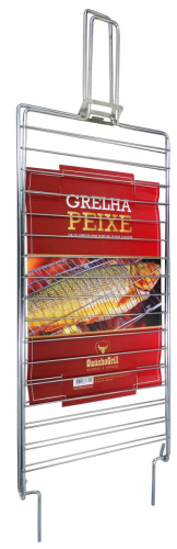 GRELHA ACO CROM. DUPLA PEIXE 20x40cm GA110 GRILAZER