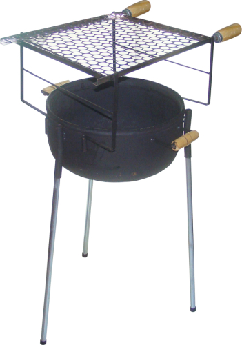 CHURRASQUEIRA (JM) MEIO BUTIJAO COMPLETA GDE C/PES