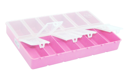 ESTOJO HI 12-DIVS. ROSA TAMPA TRANSP. ES-12-R