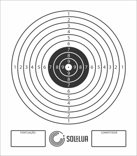 ALVO PAPEL TIROS (SOL E LUA) - BLOCO C/100UN