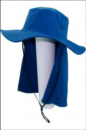 CHAPEU POLIESTER C/ PROTETOR PESCOCO E CORDAO AZUL