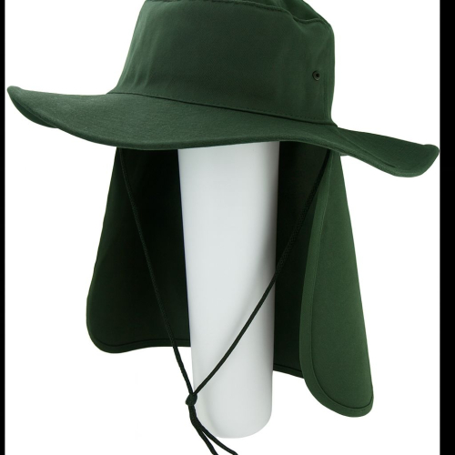CHAPEU POLIESTER C/ PROTETOR PESCOCO E CORDAO VERDE