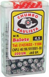 CHUMBINHO PAULISTA BALOTE 4.5mm CX PLAST. C/200UN