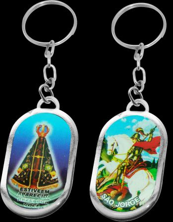 CHAVEIRO METAL SANTINHOS SORT.C/CORR. ARGOLA PC C/06