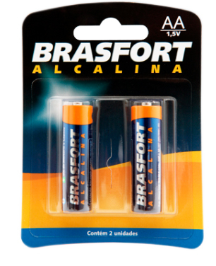 PILHA ALCALINA PEQUENA AA 1.5V REF.6301(BRASFORT) CR C/1PAR