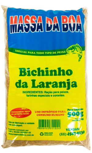 MASSA EM PO PESCA DA BOA - BICHINHO DA LARANJA - 500g