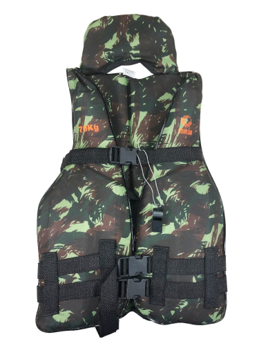 COLETE SALVA VIDAS CAMUFLADO PANTANEIRO 70KG (SOL E LUA)