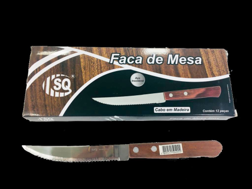 TALHER FACA MESA INOX CABO MAD. SQ-3233 C/12