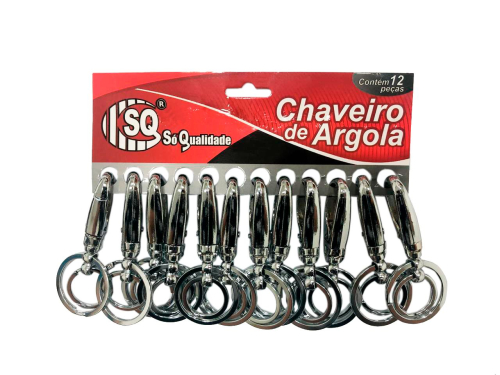 CHAVEIRO METAL ARGOLA DUPLA SQ-3263 - PC C/12