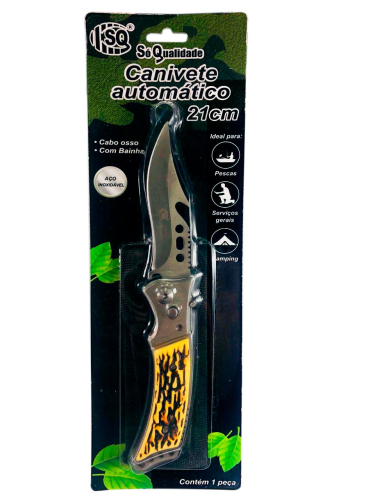 CANIVETE AUTOM. INOX 21cm C/BAINHA CABO OSSO SQ-3981