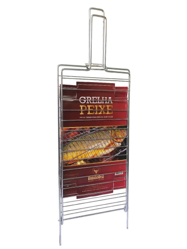 GRELHA ACO CROM. DUPLA PEIXE 18x33cm GA112 GRILAZER