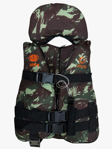 COLETE SALVA VIDAS CAMUFLADO PANTANEIRO 20KG (SOL E LUA)