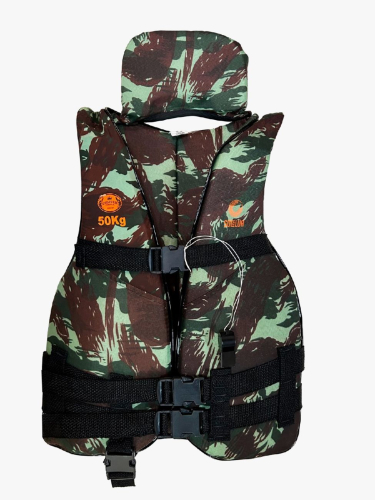 COLETE SALVA VIDAS CAMUFLADO PANTANEIRO 50KG (SOL E LUA)