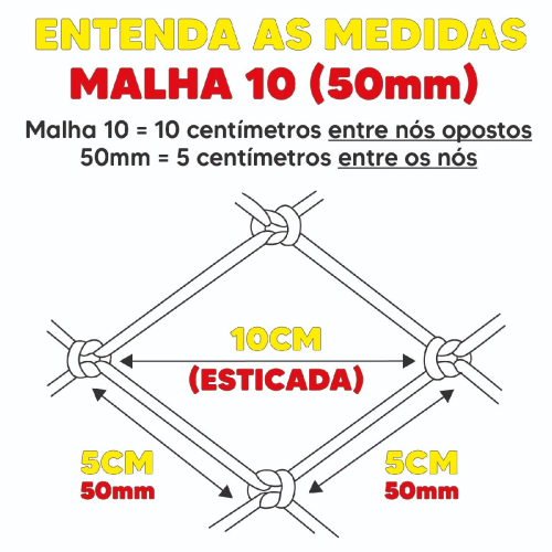 REDE FIO 0.35x50mm (MALHA 10)ALT.1.60M 10 MET. UN. (RT)