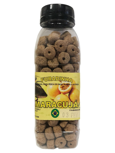 RACAO PESCA GARRAFA FURADINHA PERPAS MARACUJA 120g