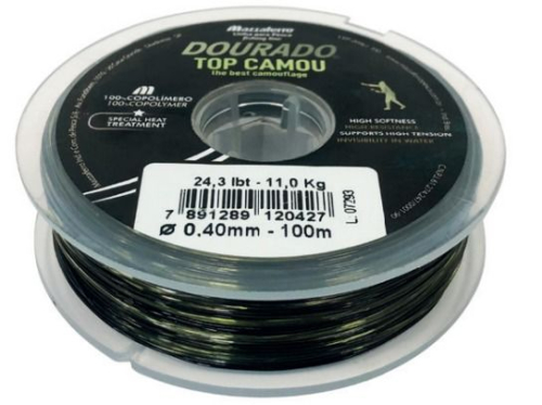 LINHA DOURADO TOP CAMOU 100M - 0.40mm 25lbs CX C/10 UN