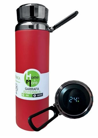 GARRAFA TERMICA 1L VISOR LED TEMP. HM-479 VERMELHA