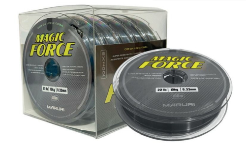 LINHA MARURI MAGIC FORCE CINZA 100mts 0,45mm 32lbs CX C/5