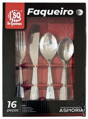 FAQUEIRO ASHORIA INOX 16 PECAS SQ-4830