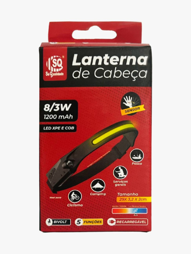 LANTERNA CABECA 3W COM SENSOR SQ-4538