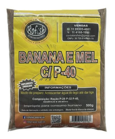 MASSA EM PO PESCA ROFISH - BANANA E MEL C/ P-40 - 500g