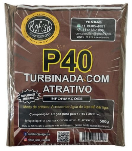 MASSA EM PO PESCA ROFISH - P-40 TURBINADA - 500g