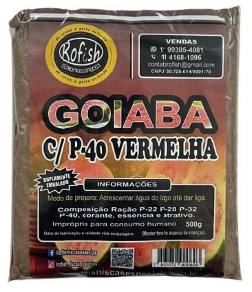 MASSA EM PO PESCA ROFISH - GOIABA VERMELHA C/ P-40 - 500g
