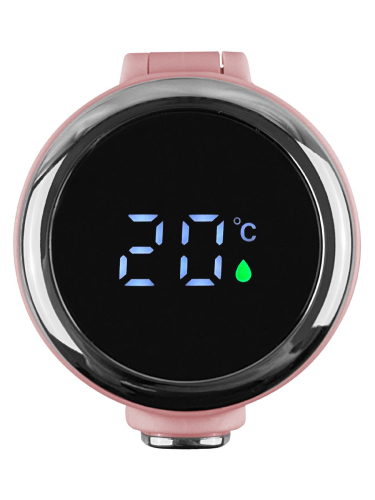 GARRAFA TERMICA 400ML VISOR LED TEMP. HM-243 ROSA CLARO